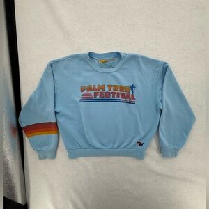 Aviator Nation Palm Tree Festival Dana Point Blue Sweatshirt Small